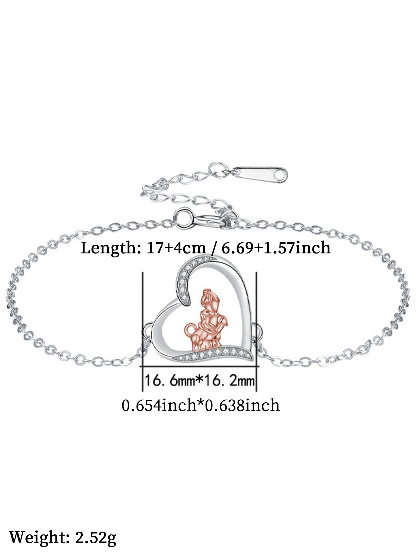 Cute Heart Charm Bracelet, Fashionable Jewelry for Women & Girls, Trendy All-match & Exquisite Jewelry for Birthday Gift