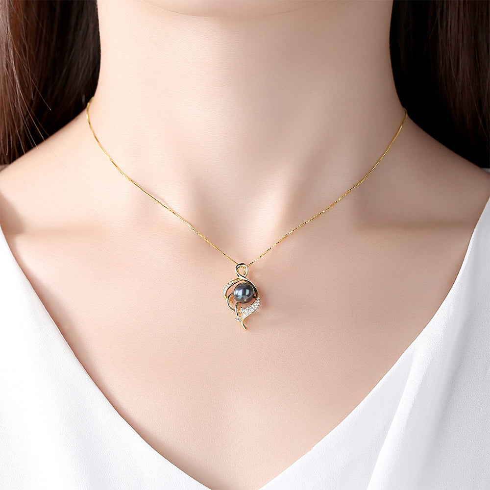 925 Sterling Silver Natural Pearl Drop Necklace Fashion Jewelry Gift for Women Girls