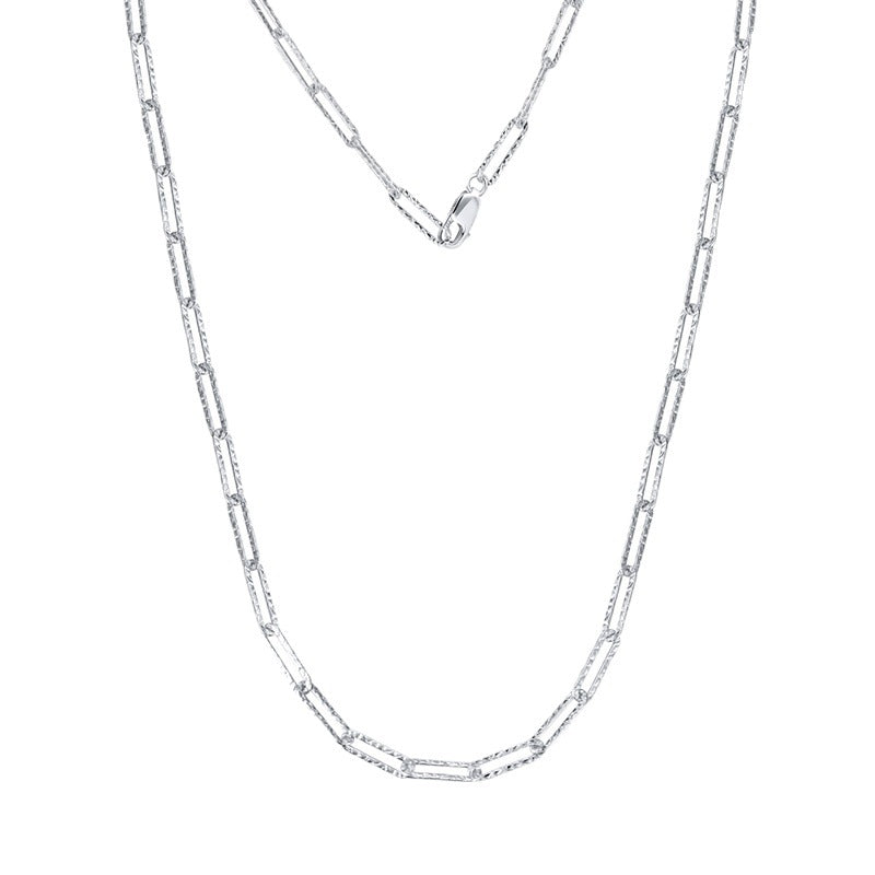 925 Sterling Silver Paper Clip Chain