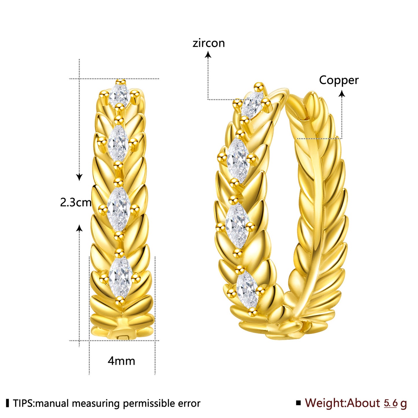 Brass With Plated Fashion Jewelry Earrings