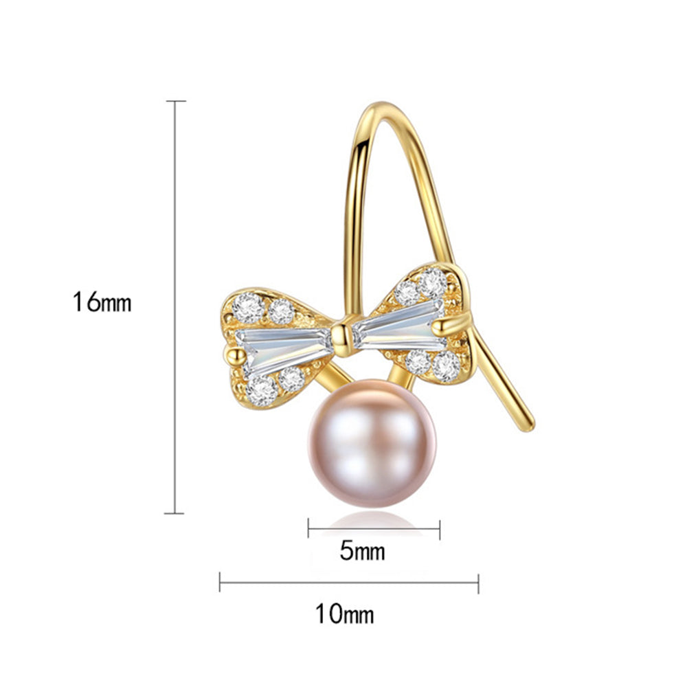 925 Sterling Silver Natural Pearl Drop Earrings Fashion Jewelry Gift for Women Girls