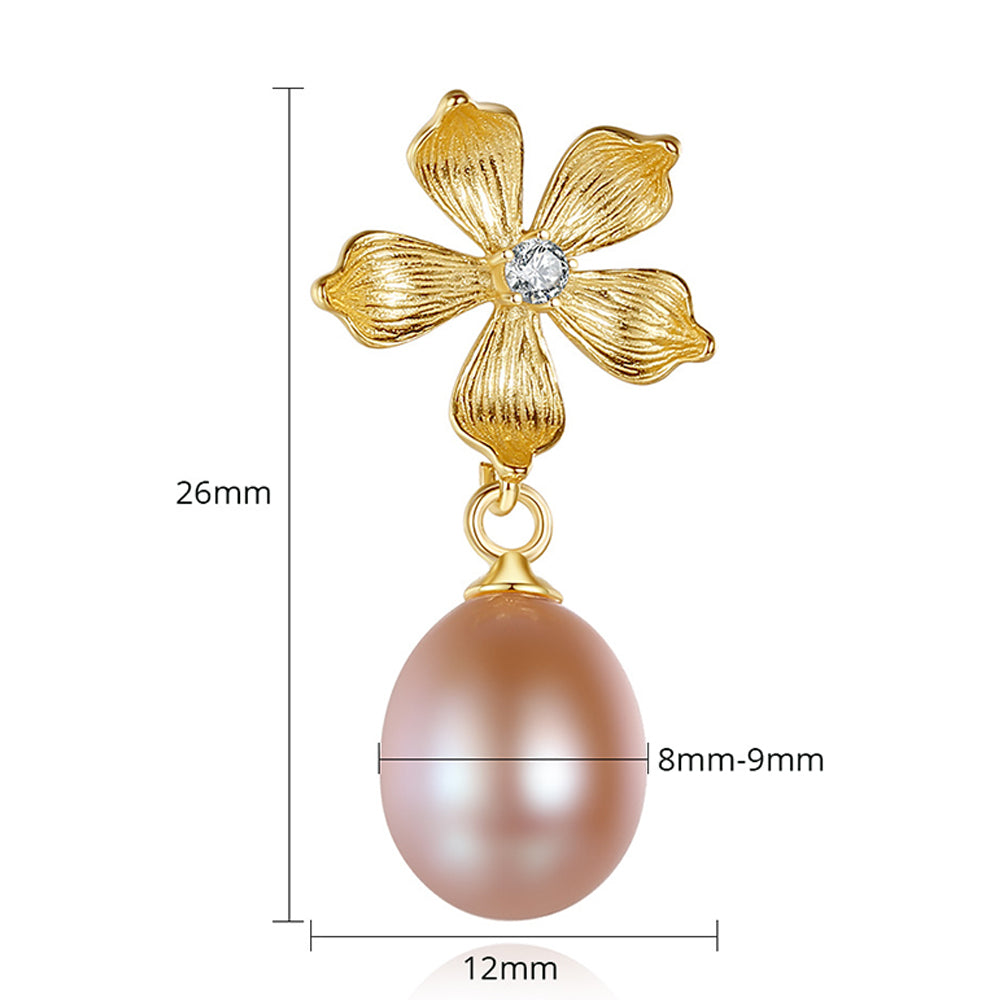 Pendientes colgantes de perla natural de plata de ley 925, joyería de moda, regalo para mujeres y niñas.