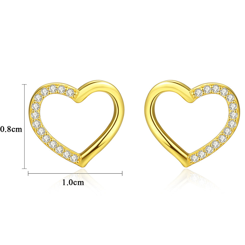 925 Sterling Silver Heart Earrings Fashion Jewelry Gift for Women Girls