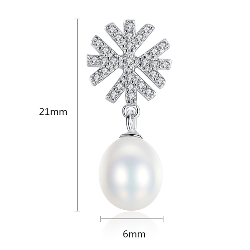 Pendientes colgantes de perla natural de plata de ley 925, joyería de moda, regalo para mujeres y niñas.