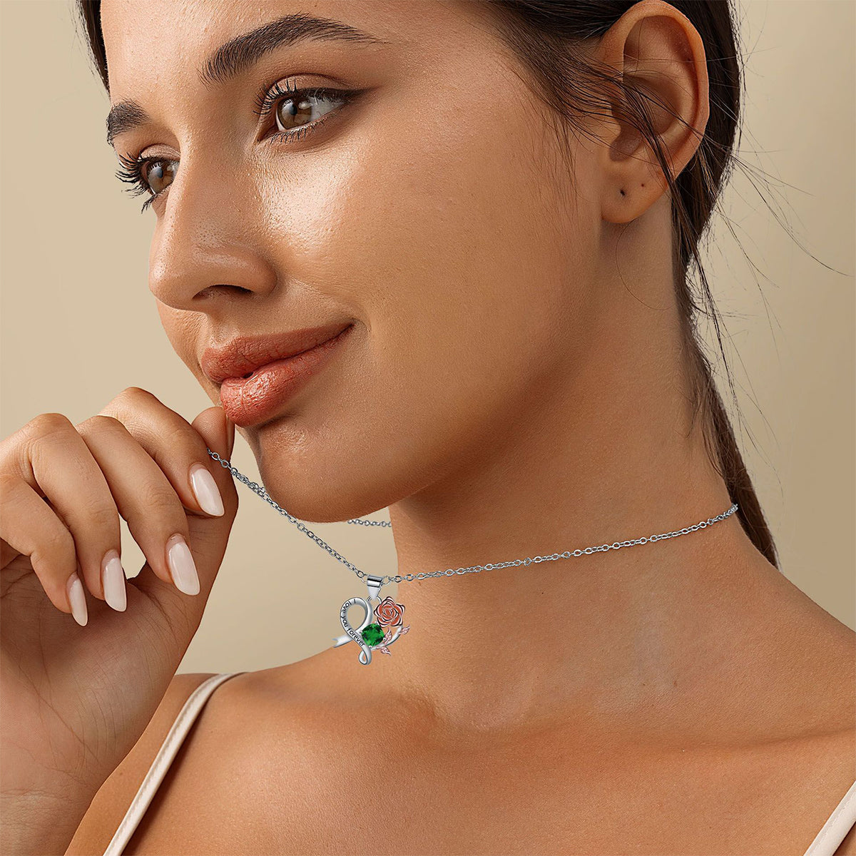 Copper With Silver/Rosegold Plated Heart Pendant Necklace