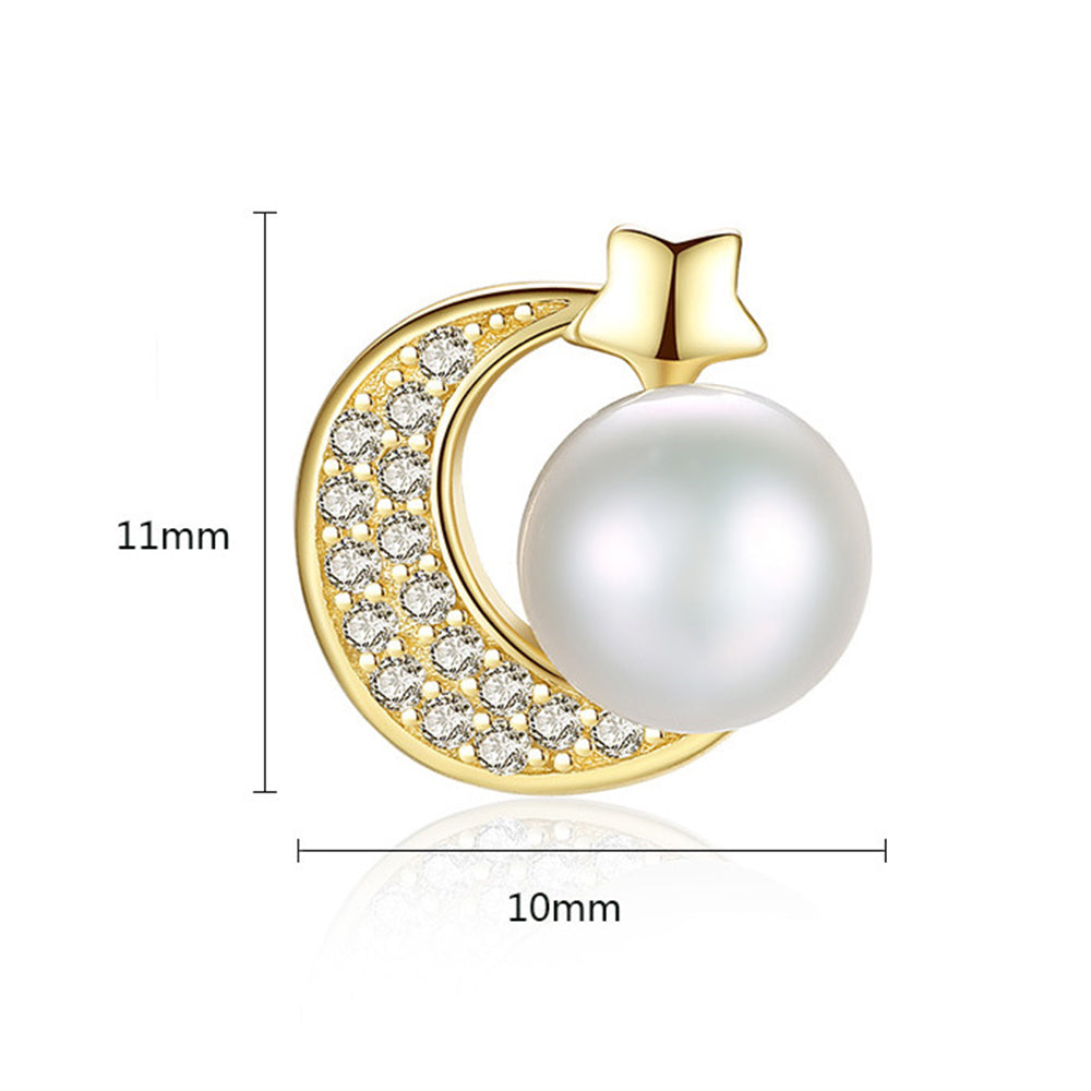 925 Sterling Silver Natural Pearl Stud Earrings Fashion Jewelry Gift for Women Girl