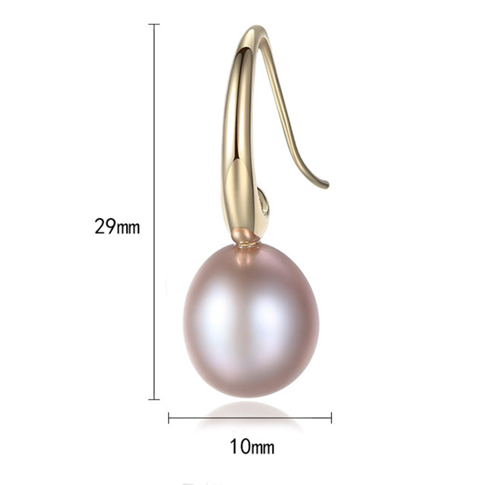 925 Sterling Silver Natural Pearl Drop Earrings Fashion Jewelry Gift for Women Girls