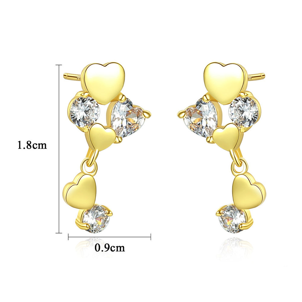 925 Sterling Silver Heart Earrings Fashion Jewelry Gift for Women Girls