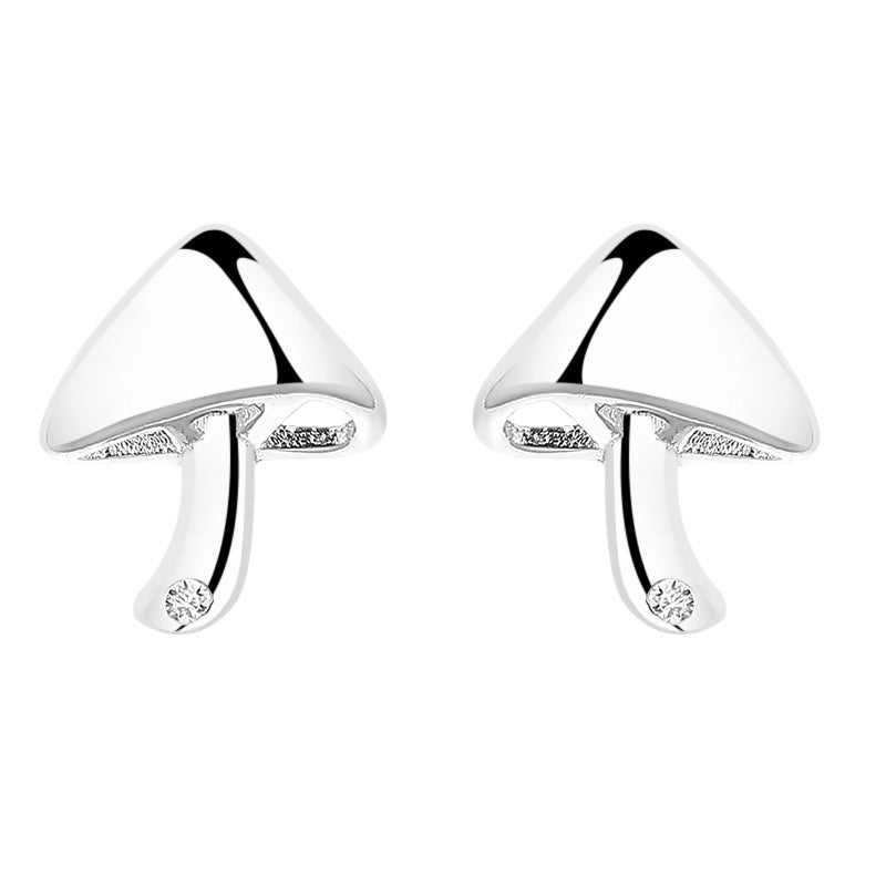 925 Sterling Silver Mushroom Screw Back Stud Earrings