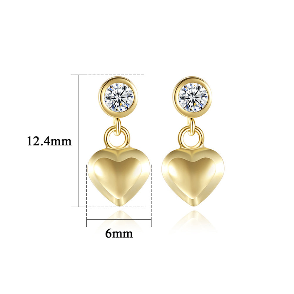 925 Sterling Silver Heart Earrings Fashion Jewelry Gift for Women Girls