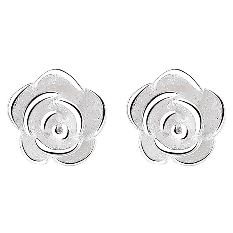 925 Sterling Silver Flower Screwed Earrings