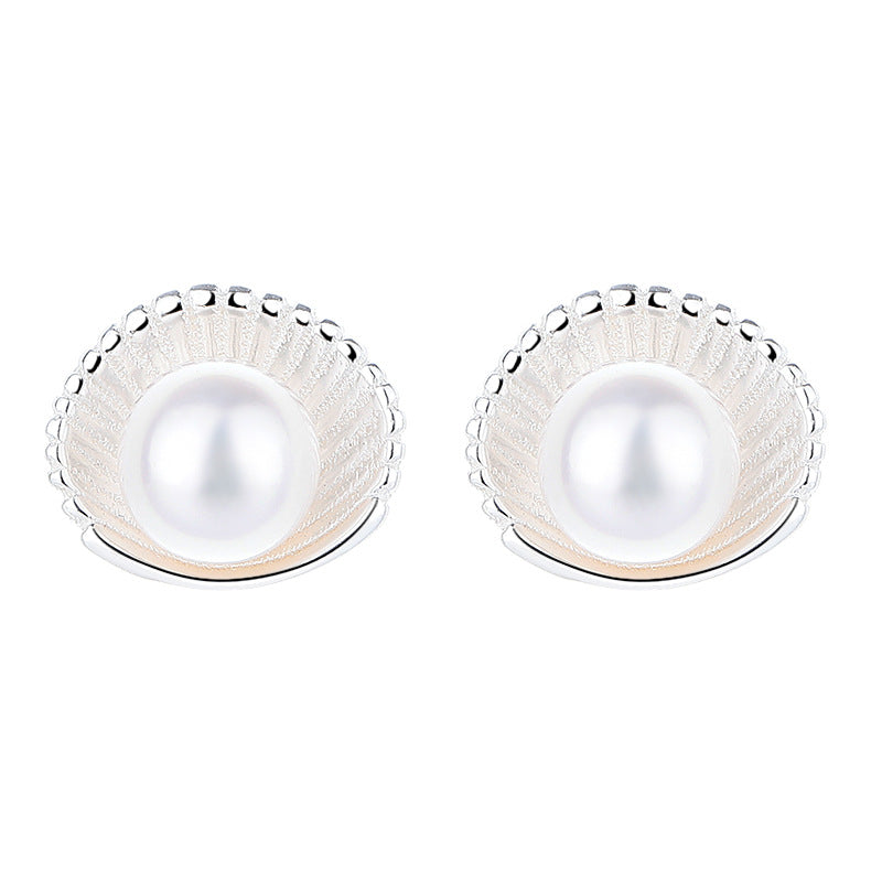 925 Sterling Silver Pearl Screwed Earrings