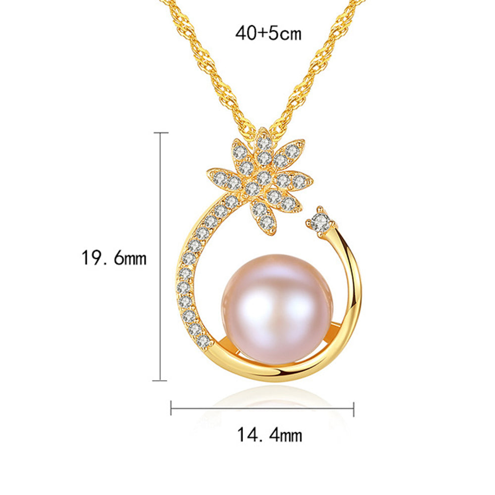 925 Sterling Silver Natural Pearl Drop Necklace Fashion Jewelry Gift for Women Girls