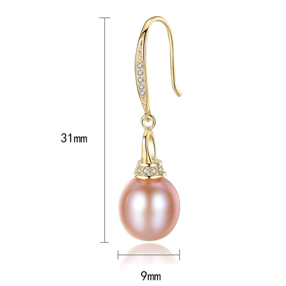 Pendientes colgantes de perla natural de plata de ley 925, joyería de moda, regalo para mujeres y niñas.