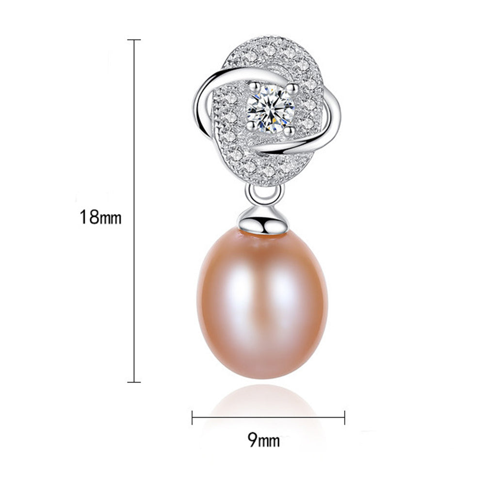925 Sterling Silver Natural Pearl Drop Earrings Fashion Jewelry Gift for Women Girls