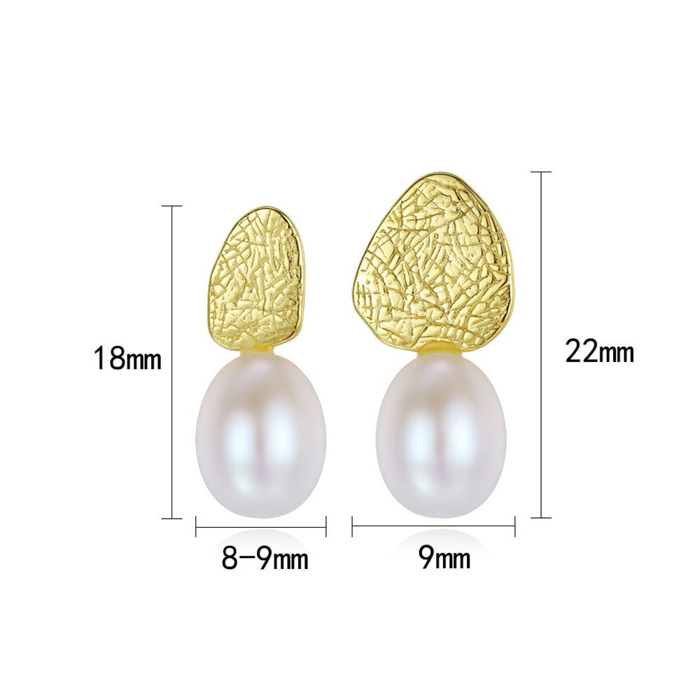 925 Sterling Silver Natural Pearl Drop Earrings Fashion Jewelry Gift for Women Girls