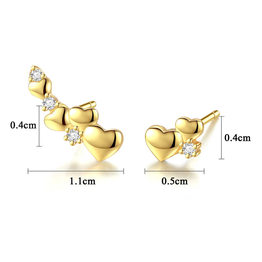 925 Sterling Silver Heart Earrings Fashion Jewelry Gift for Women Girls