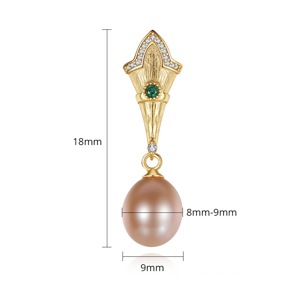 925 Sterling Silver Natural Pearl Drop Earrings Fashion Jewelry Gift for Women Girls