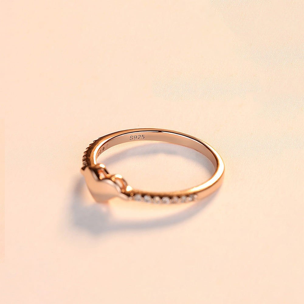 925 Sterling Silver Heart Ring Fashion Jewelry Gift for Women Girls