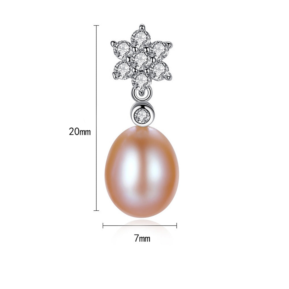925 Sterling Silver Natural Pearl Drop Earrings Fashion Jewelry Gift for Women Girls