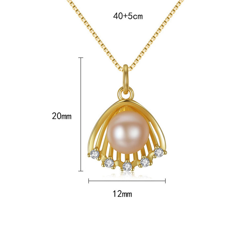 925 Sterling Silver Natural Pearl Drop Necklace Fashion Jewelry Gift for Women Girls