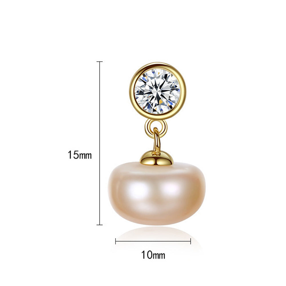 925 Sterling Silver Natural Pearl Drop Earrings Fashion Jewelry Gift for Women Girls