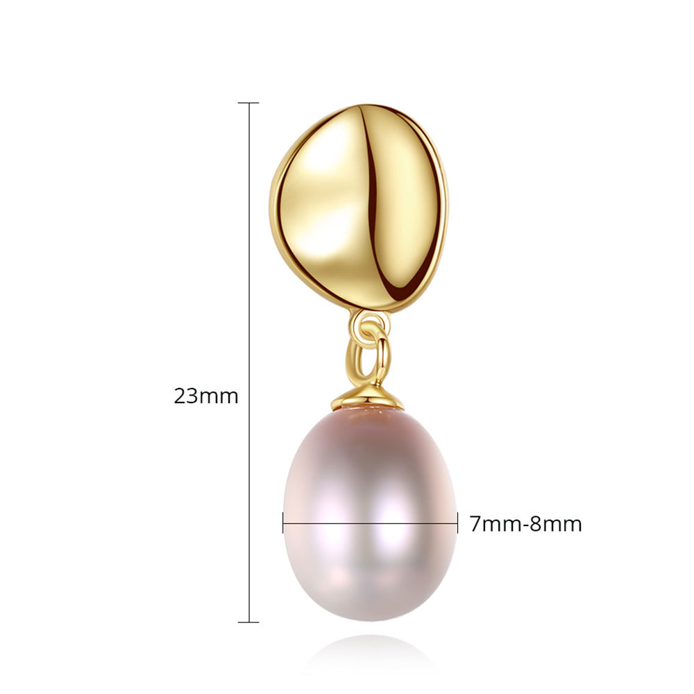 925 Sterling Silver Natural Pearl Drop Earrings Fashion Jewelry Gift for Women Girls