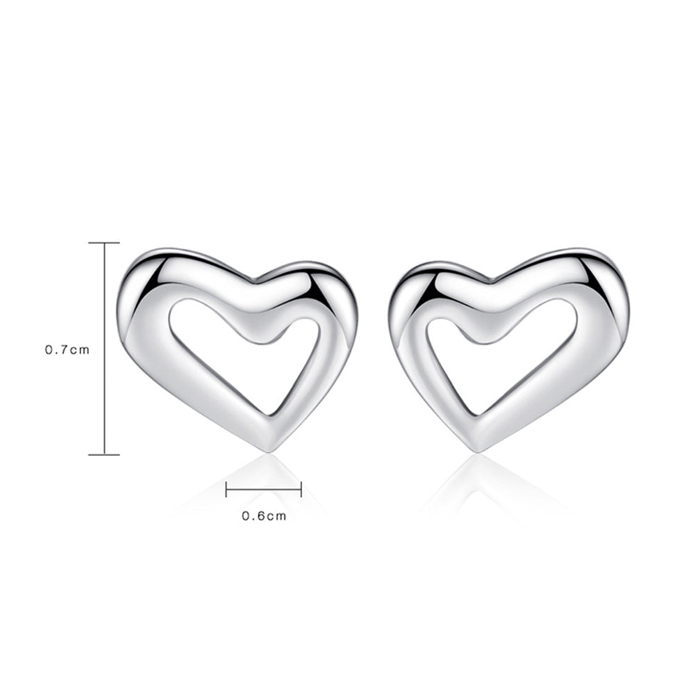 925 Sterling Silver Heart Earrings Fashion Jewelry Gift for Women Girls