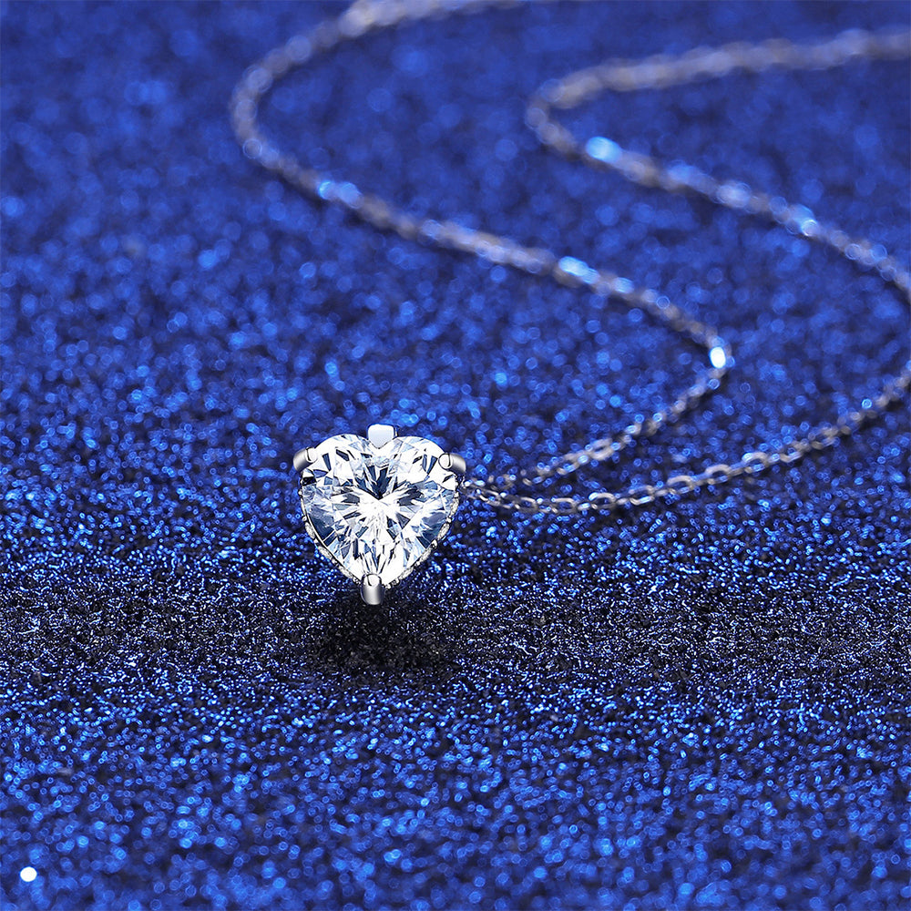 925 Sterling Silver Heart Necklace Fashion Jewelry Gift for Women Girls