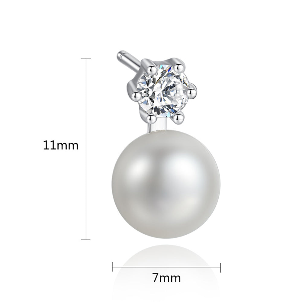925 Sterling Silver Natural Pearl Drop Earrings Fashion Jewelry Gift for Women Girls
