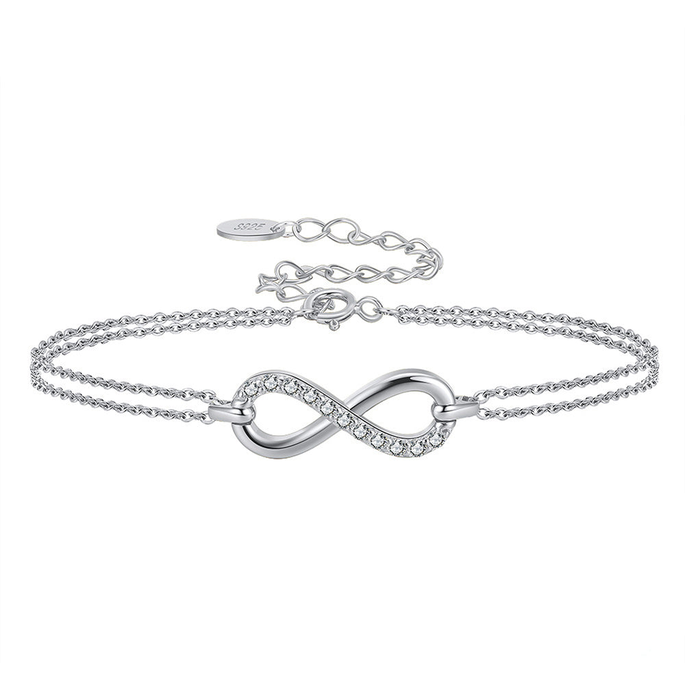925 Sterling Silver Infinity Bracelet