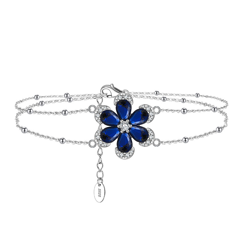 925 Sterling Silver Flower Bracelet