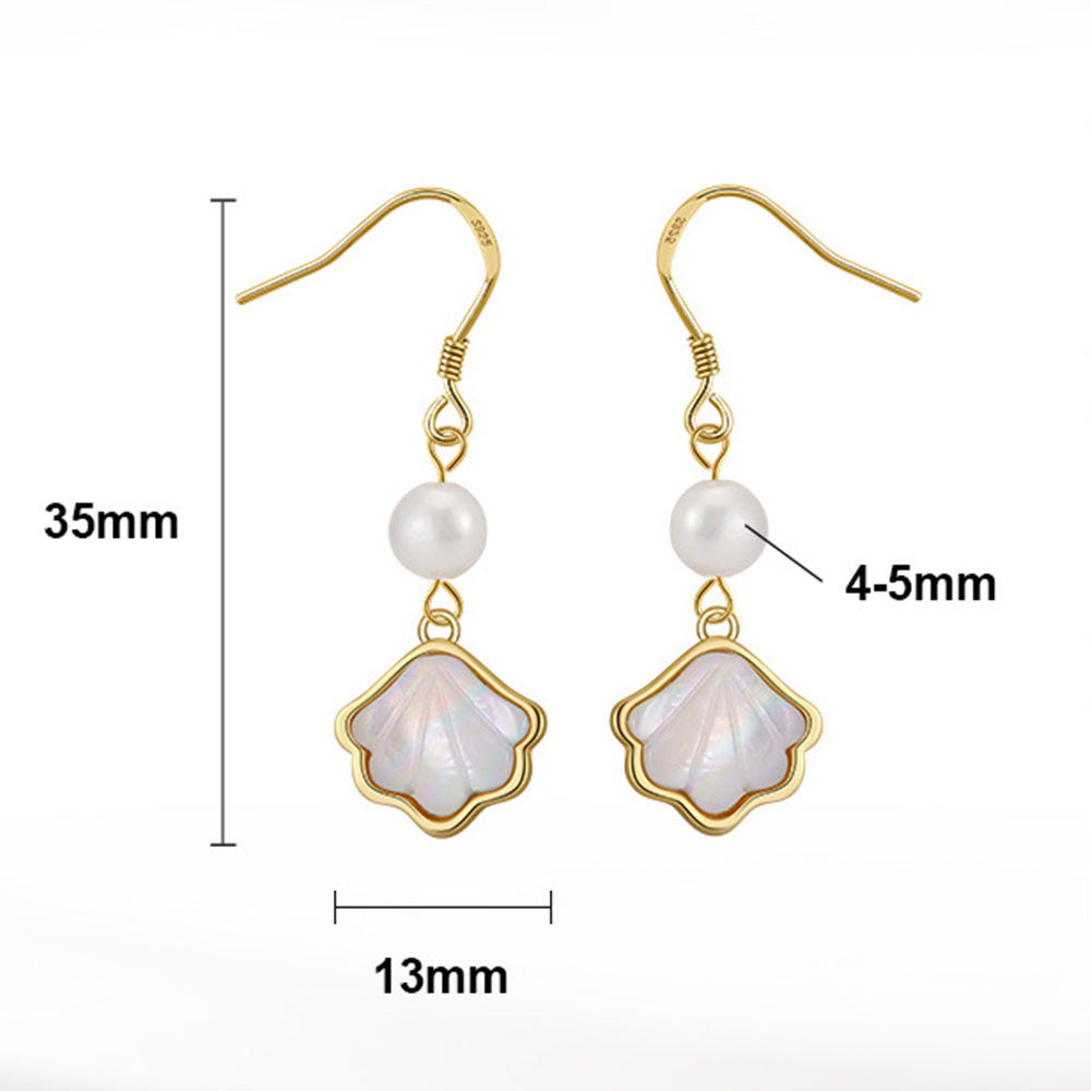 925 Sterling Silver Natural Pearl Earrings Fashion Jewelry Gift for Women Girl