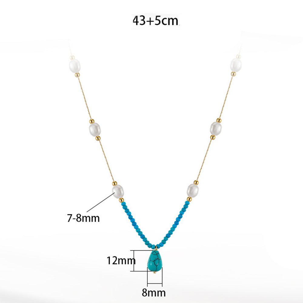 925 Sterling Silver Natural Pearl Necklace Fashion Jewelry Gift for Women Girls