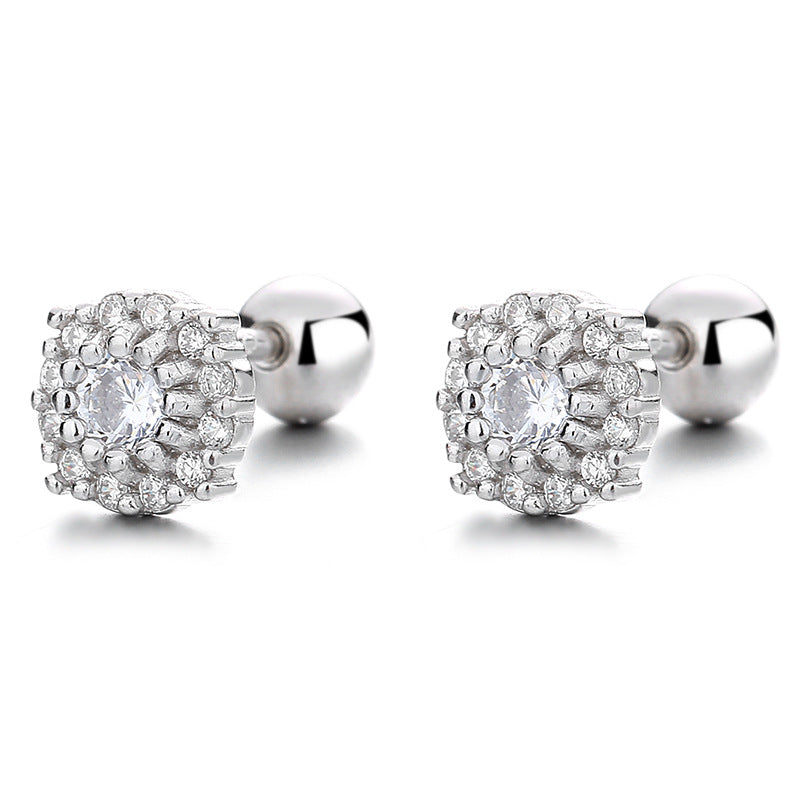925 Sterling Silver Screw Back Stud Earrings