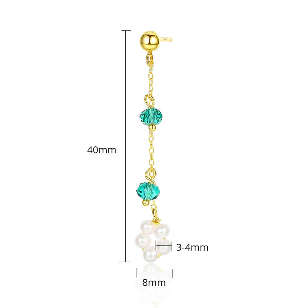 Pendientes colgantes de perla natural de plata de ley 925, joyería de moda, regalo para mujeres y niñas.