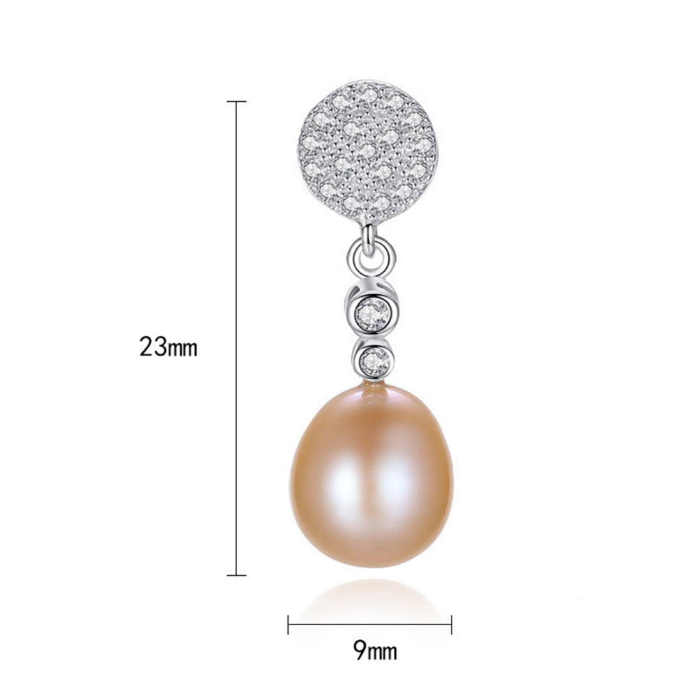 925 Sterling Silver Natural Pearl Drop Earrings Fashion Jewelry Gift for Women Girls