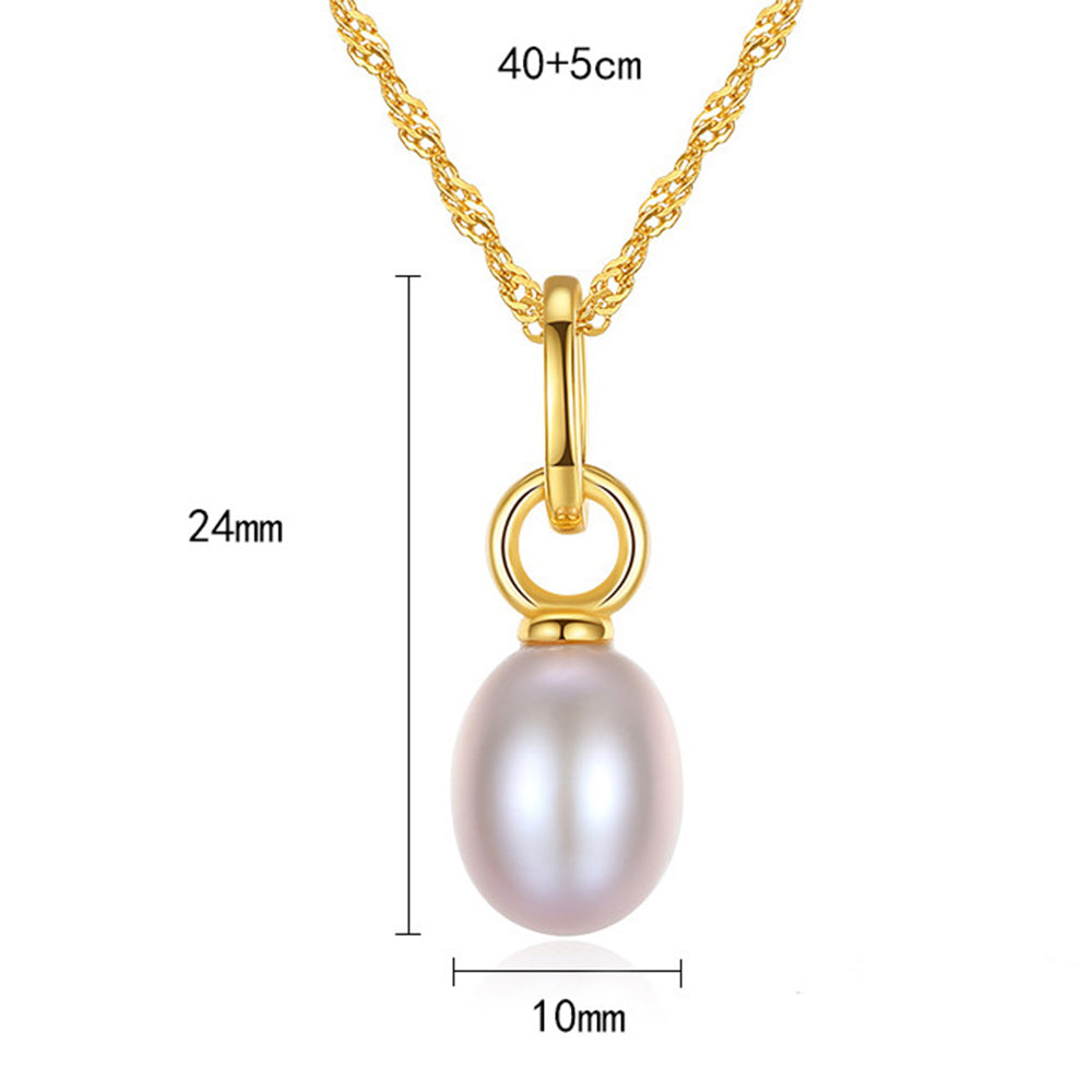 925 Sterling Silver Natural Pearl Drop Necklace Fashion Jewelry Gift for Women Girls