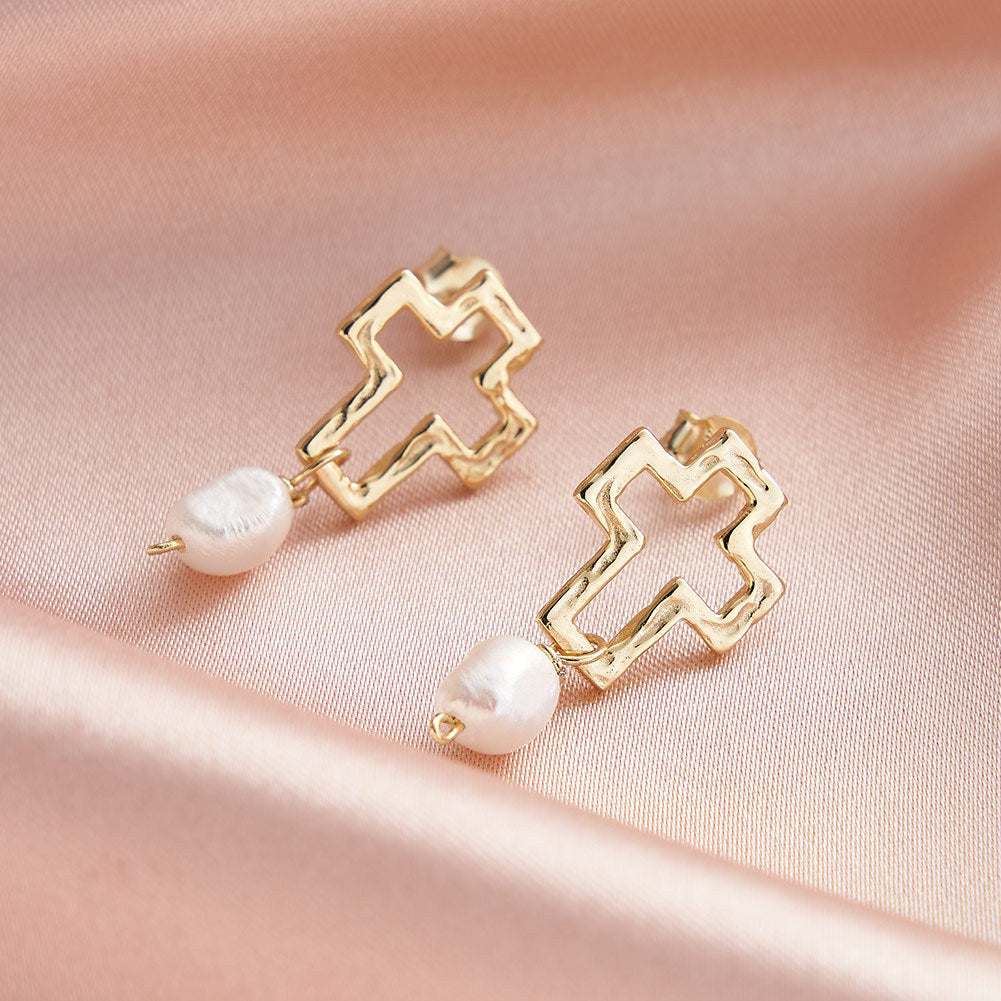 Pendientes de perlas naturales de plata de ley 925, joyería de moda, regalo para mujeres y niñas.