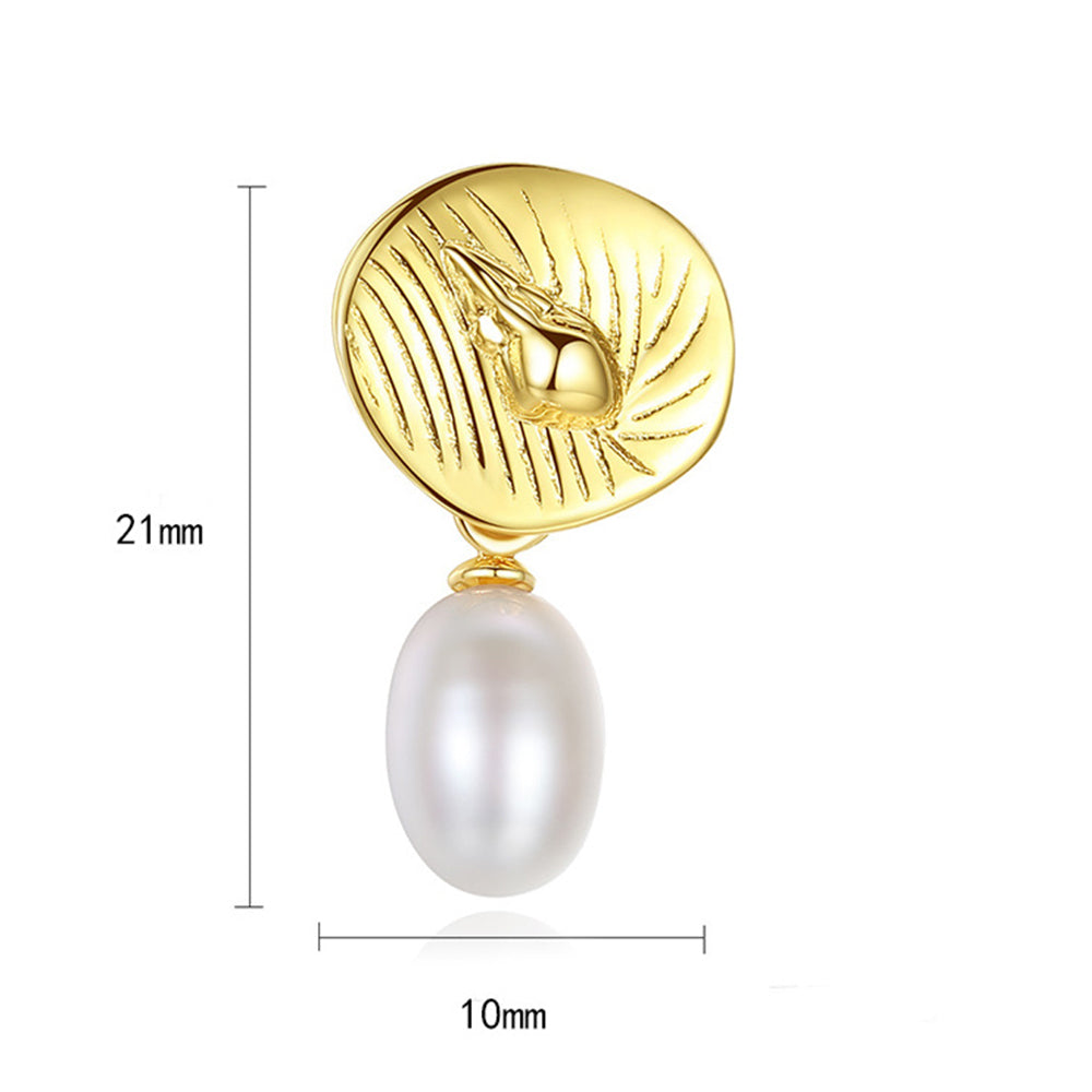 925 Sterling Silver Natural Pearl Long Drop Earrings Fashion Jewelry Gift for Women Girls
