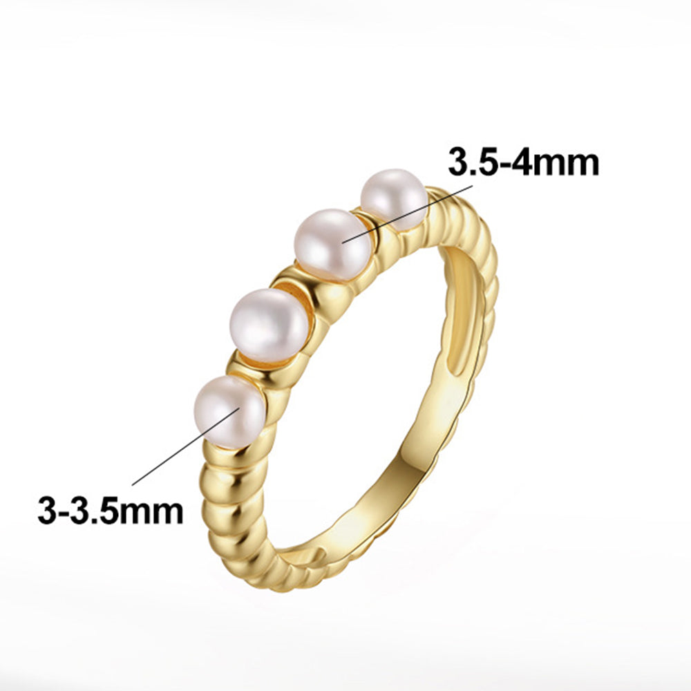 Anillo de perla natural de plata de ley 925, joyería de moda, regalo para mujeres y niñas.