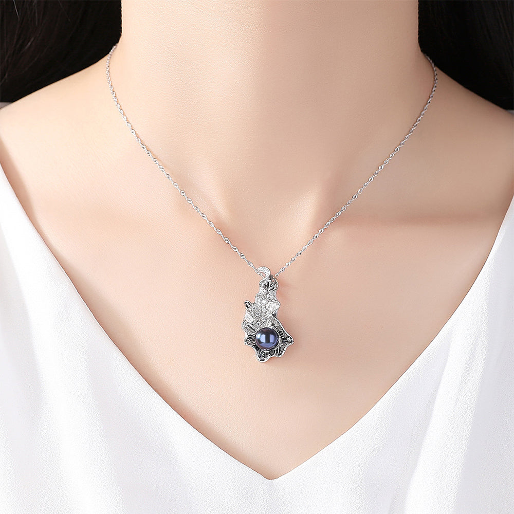 925 Sterling Silver Natural Pearl Drop Necklace Fashion Jewelry Gift for Women Girls