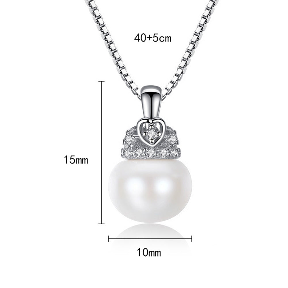 925 Sterling Silver Natural Pearl Drop Necklace Fashion Jewelry Gift for Women Girls