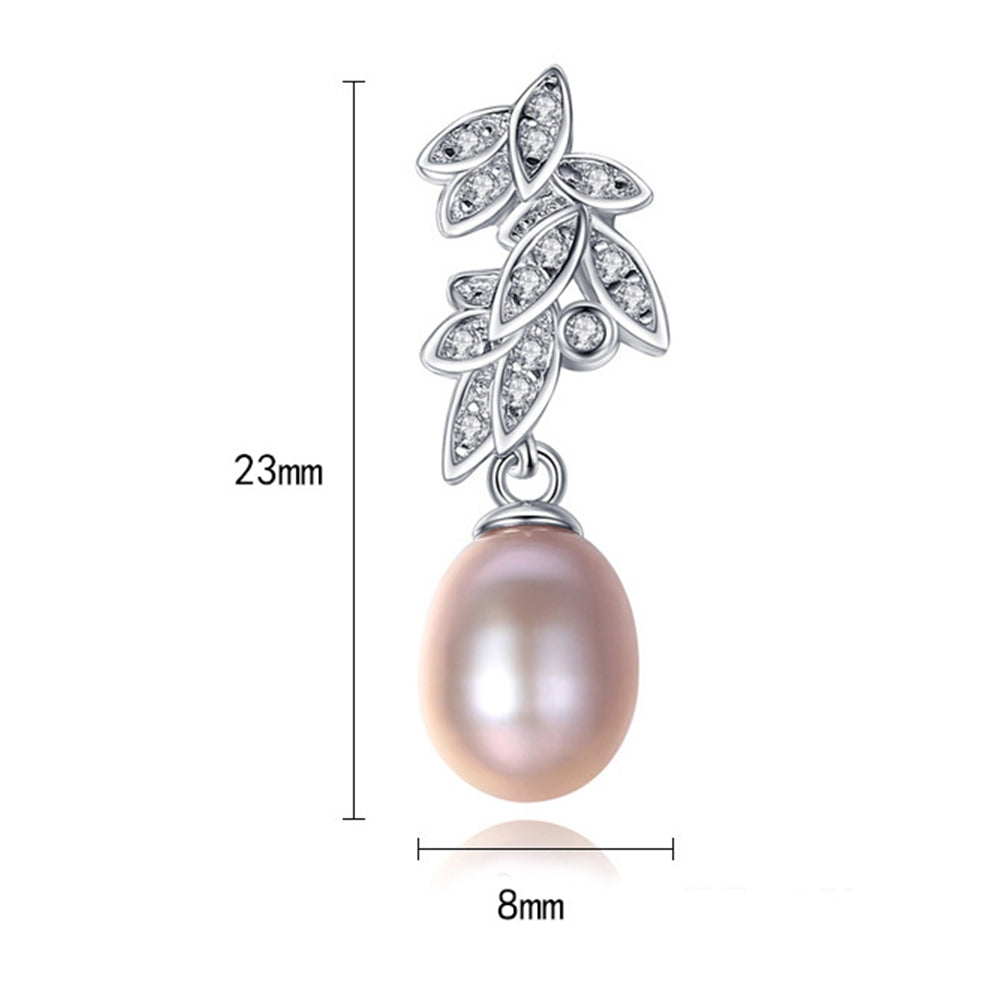 925 Sterling Silver Natural Pearl Stud Earrings Fashion Jewelry Gift for Women Girls