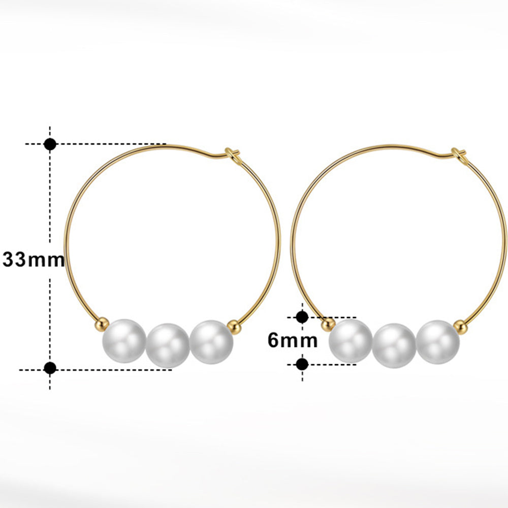 925 Sterling Silver Natural Pearl Earrings Fashion Jewelry Gift for Women Girl