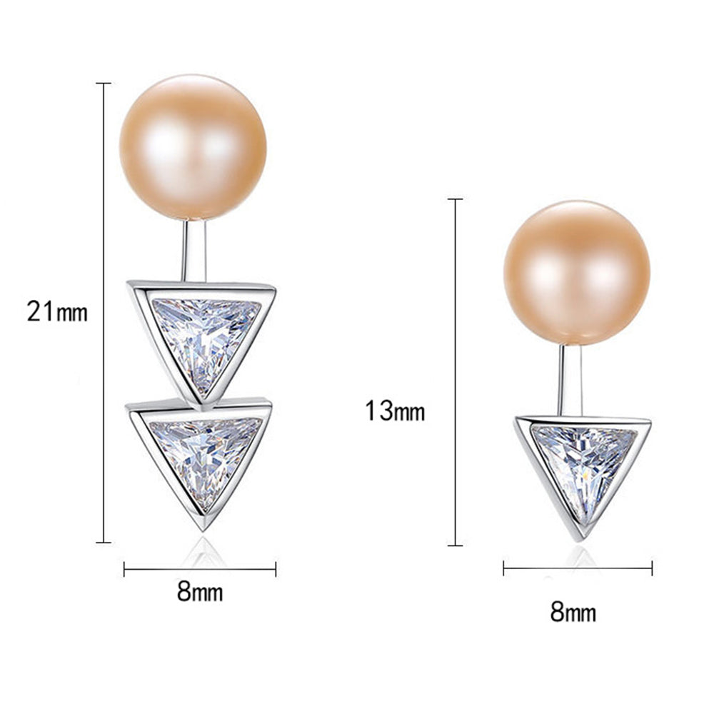 925 Sterling Silver Natural Pearl Long Drop Earrings Fashion Jewelry Gift for Women Girls
