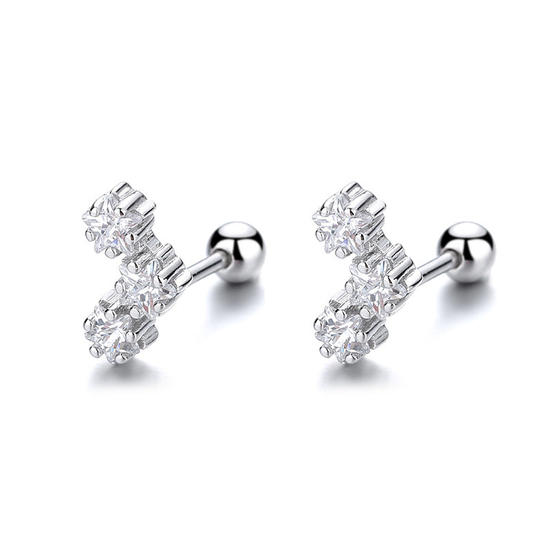 925 Sterling Silver Screw Back Stud Earrings