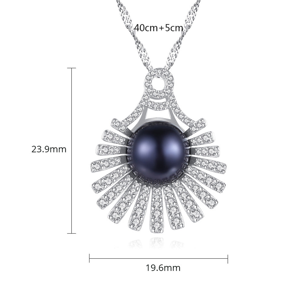925 Sterling Silver Natural Pearl Drop Necklace Fashion Jewelry Gift for Women Girls