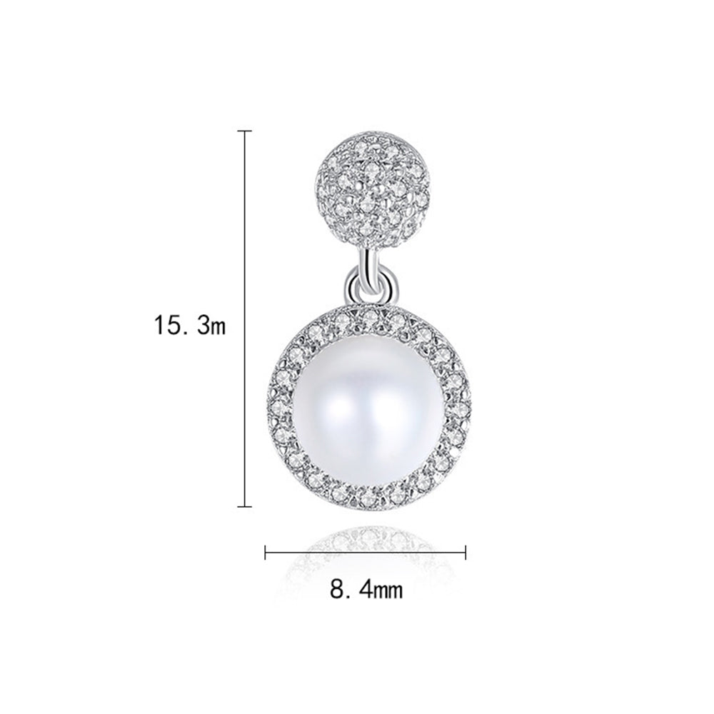 Pendientes colgantes de perla natural de plata de ley 925, joyería de moda, regalo para mujeres y niñas.