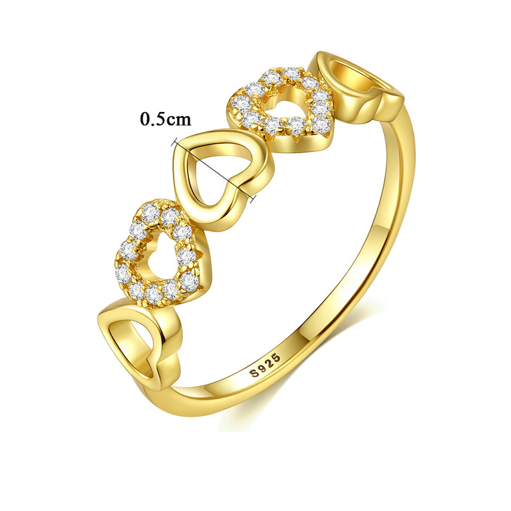 925 Sterling Silver Heart Ring Fashion Jewelry Gift for Women Girls